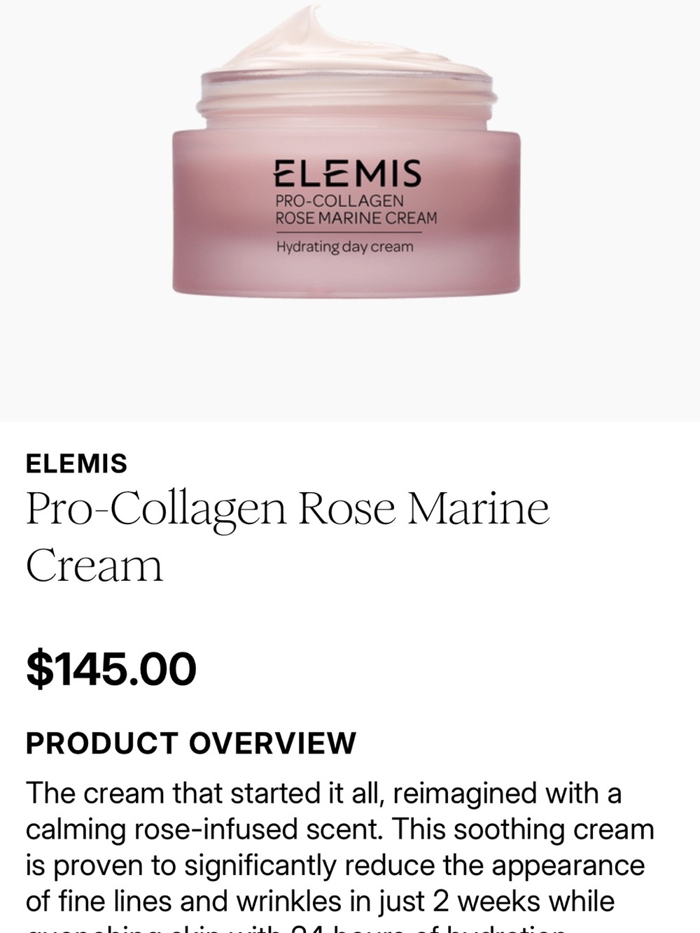 ELEMIS Pro-Collagen Rose Marine Cream - Rose Pink Jar